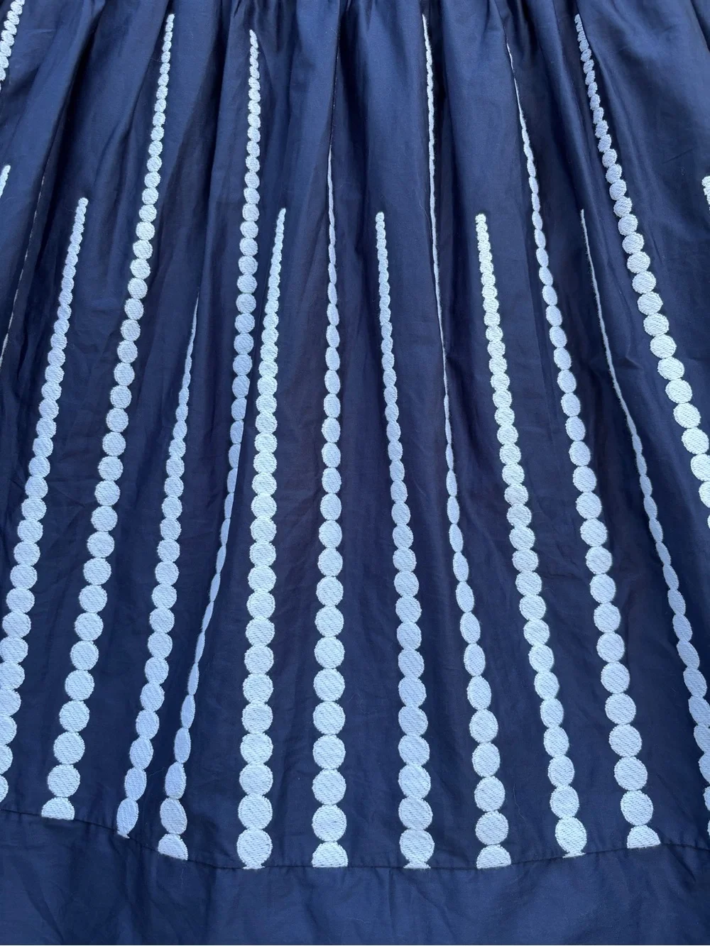 Elie Saab Junior Cotton Embroidered Accent Dress in Midnight Blue, Size 14y